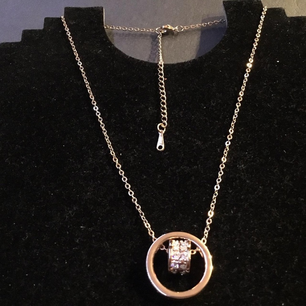 Elegant 18 KGP Golden Necklace with Crystal Accents